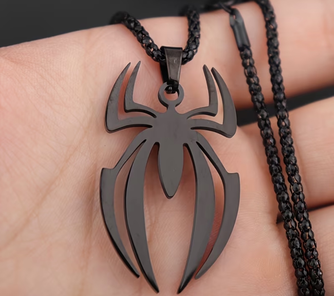 Stainless steel spider pendant necklace [MEN]